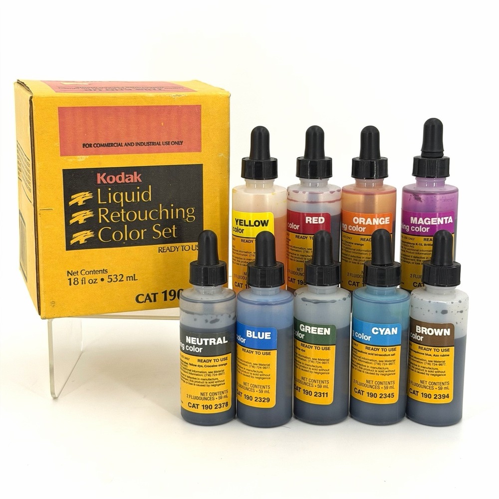 Vintage KODAK LIQUID RETOUCHING COLOR SET w/ Instruction Sheet